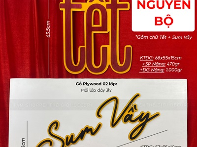 Chữ Tết Sum Vầy Cao 30-64cm [Bằng gỗ - Nhẹ] CHUGO-22